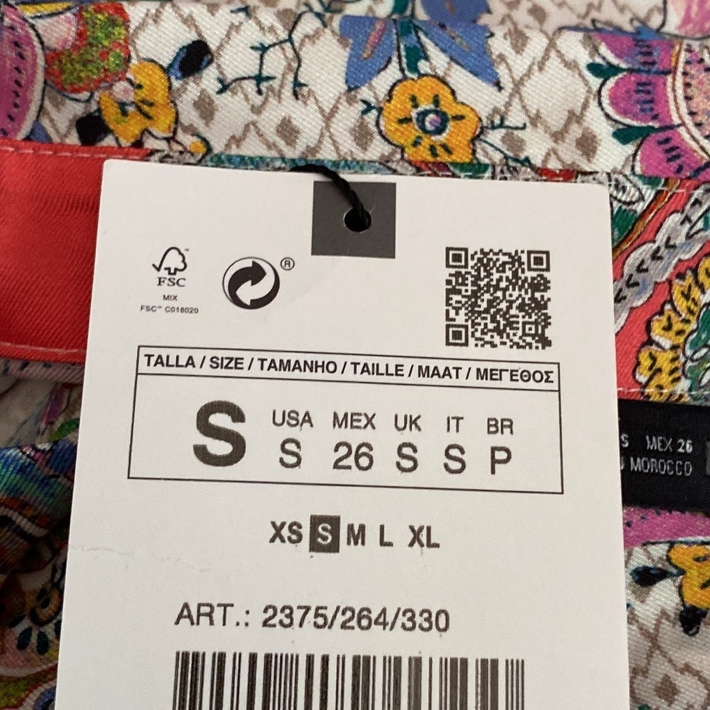 NWT. Zara Multicolored Print Midi Dress. Size S. - Picture 6 of 8